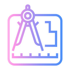 draw Line Gradient Icon