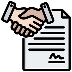 Contract Outline Color Icon