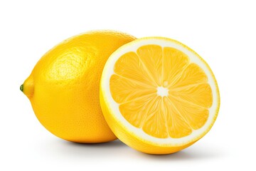 Isolated lemon slice on white background