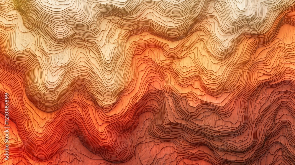 Poster abstract warm tones with flowing lines and texture for background