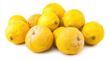 A pile of ripe, yellow lemons with textured skins, Each lemon exuding a tangy aroma