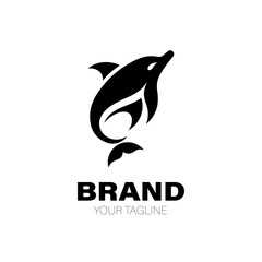 Fototapeta premium Dolphin Logo. Dolphin Logo Design. Dolphin Logo Brand. Dolphin Logo Vector Design Isolated on White Background