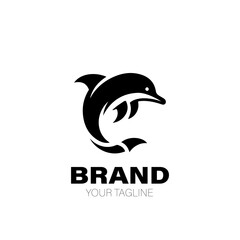 Naklejka premium Dolphin Logo. Dolphin Logo Design. Dolphin Logo Brand. Dolphin Logo Vector Design Isolated on White Background