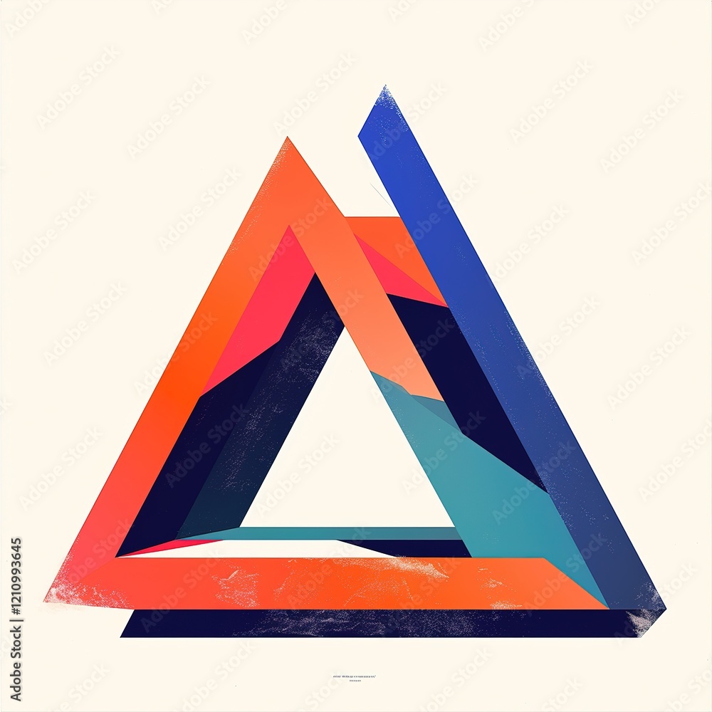 Aufkleber dynamic geometric shapes abstract art digital creation vibrant colors studio visual concept for mode