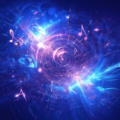 Obraz premium Exploring musical dimensions abstract universe digital art cosmic environment vibrant viewpoint creative concepts