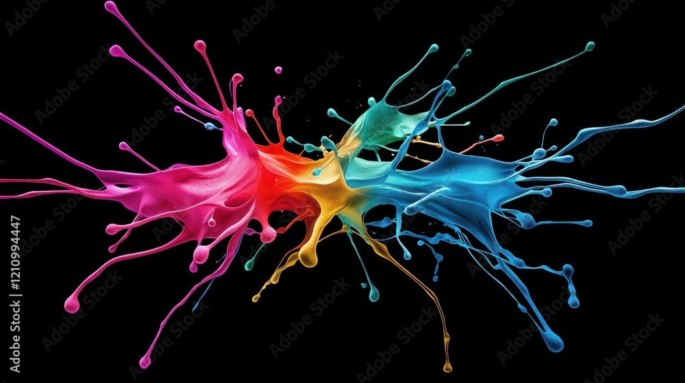 Aufkleber dynamic color splash action creative studio digital art vibrant environment close-up visual expressi