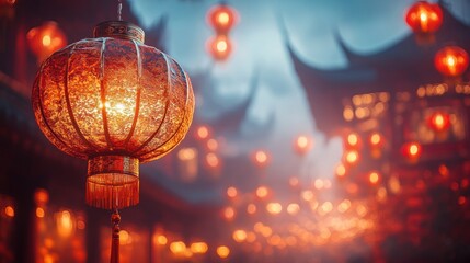 Illuminated Lantern, Festive Street, China, Night, Celebration