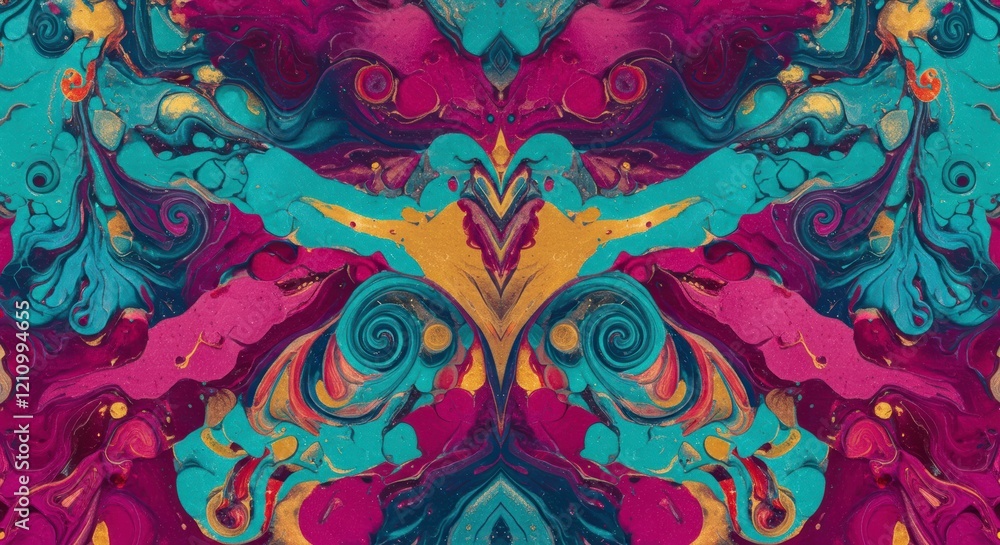 Poster abstract colorful swirl: a mesmerizing abstract image showcasing vibrant swirls of teal, magenta, an