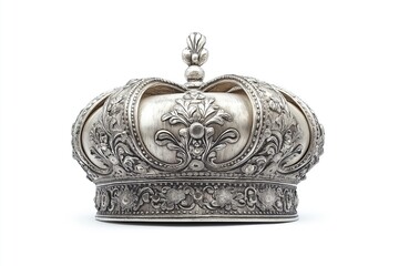 Silver crown isolated on white background