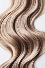 Curly brown hair isolated on white background
