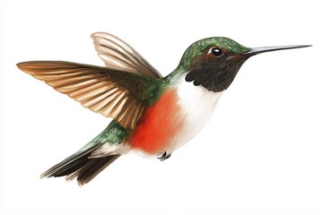 Fototapeta premium Hummingbird isolated on white background