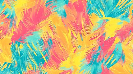 Abstract Colorful Brushstrokes Artistic Painting