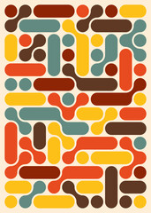 Colorful Abstract Geometric Shapes in a Playful Patterned Arrangement