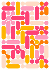 Abstract Modern Pattern with Colorful Shapes and Geometric Forms