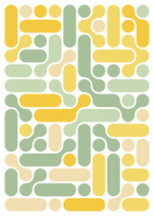 Colorful Abstract Pattern with Geometric Shapes in Yellow and Green