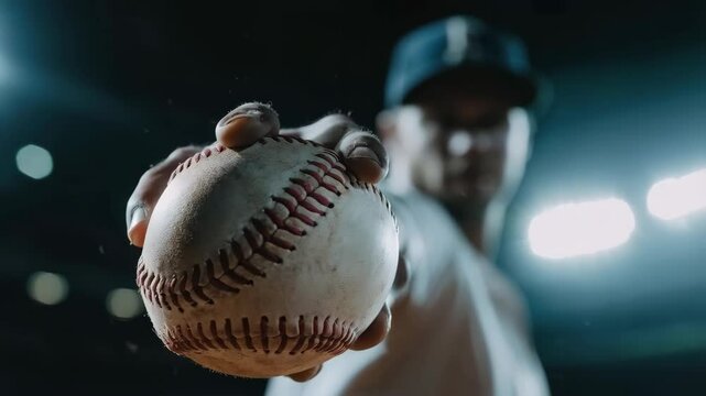 Pitching intensity: closeup of baseball player in action on field