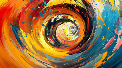 un fondo con textura de pintura en espiral colorida con salpicaduras de pintura acrilica o al oleo en movimiento sensacion de giros y movimientos