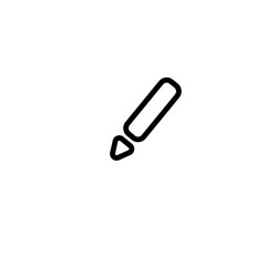 Pen icon vector line art, sign and symbol outline. Mobile apps and technology symbol icon, minimalist vector icon