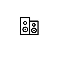Speaker icon vector line art, sign and symbol outline. Mobile apps and technology symbol icon, minimalist vector icon
