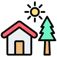 Landscaping Outline Color Icon