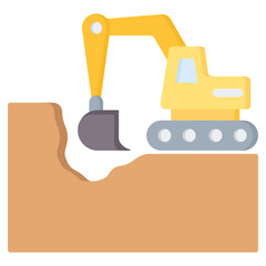 Excavation Flat Icon