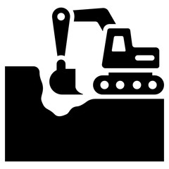 Obraz premium Excavation Glyph Icon