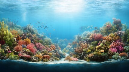 Vibrant Coral Reef Underwater Scene With Fish