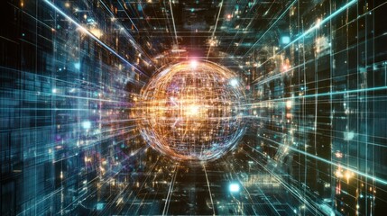 Obraz premium Digital Universe: A Journey Through Cyberspace