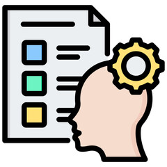 Psychometric Test Outline Color Icon