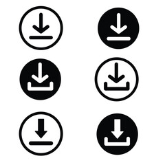 Download Button Arrow Icon Set, Vector Art And Graphics
