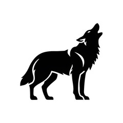 Silhouette of a Howling Coyote
