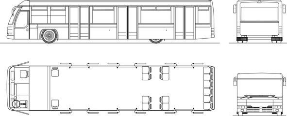 vector illustration design image of mass transportation bus to transport many passengers