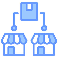 Product Distribution Blue Icon