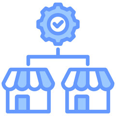 Franchise Management Blue Icon