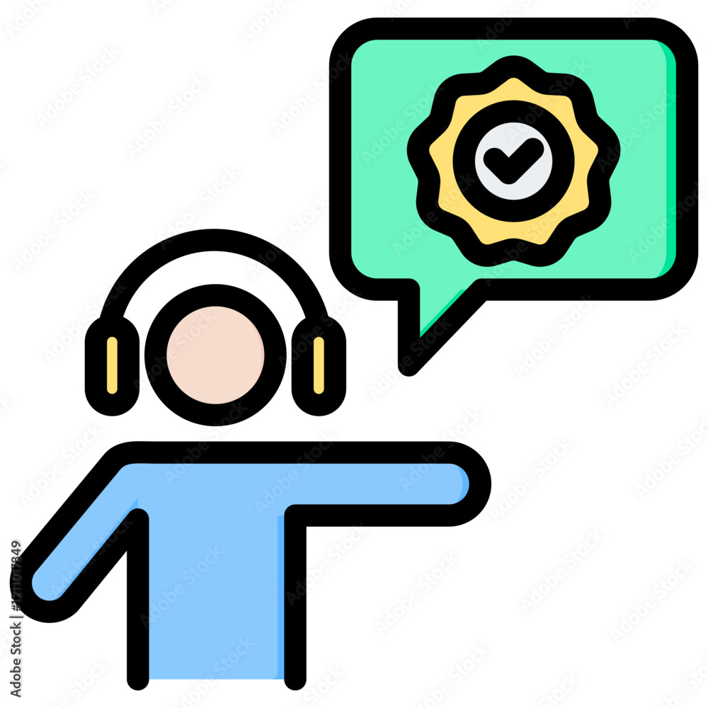 Poster support outline color icon