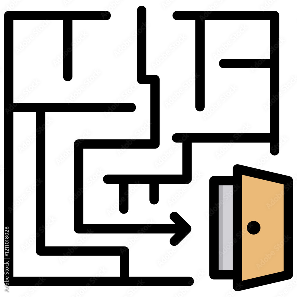 Aufkleber Exit Strategy Outline Color Icon