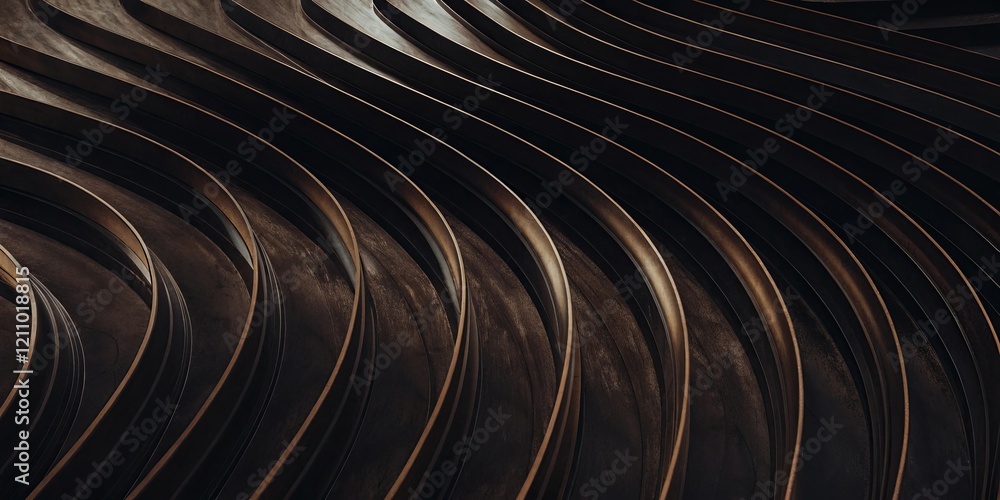 Aufkleber the image is a close up of a curved surface with a dark brown color