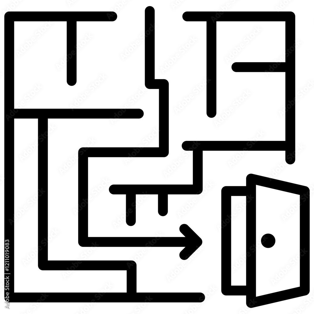 Poster exit strategy outline icon