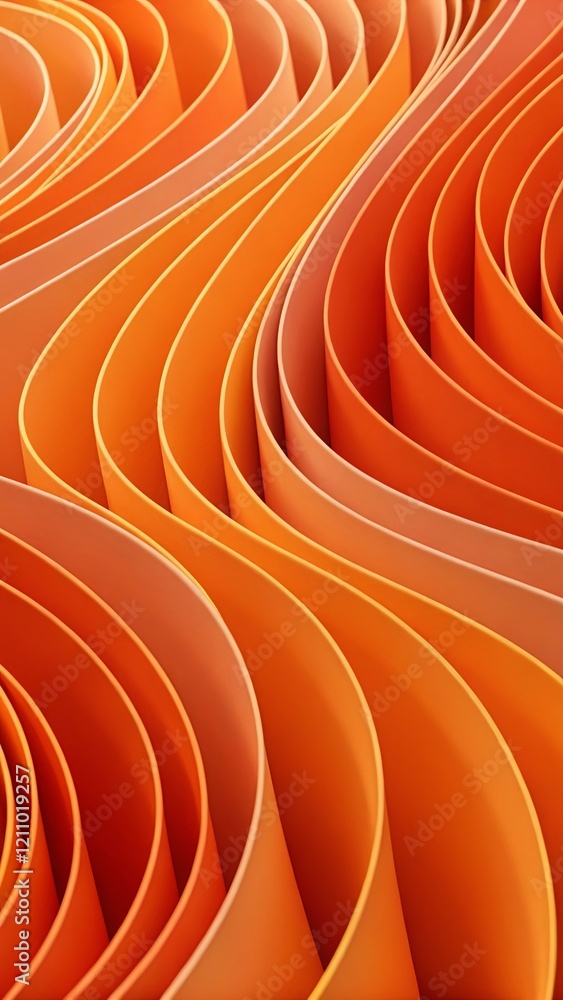 Poster A series of orange lines that are curved and overlapping