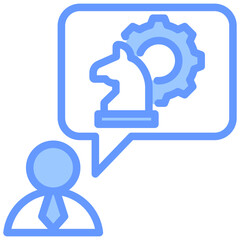 Strategic Thinking Blue Icon