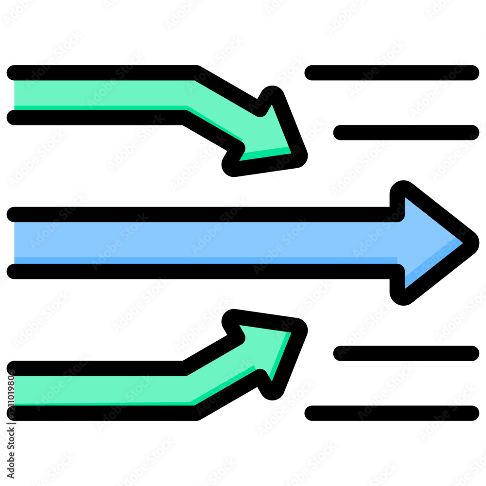 Poster streamlining processes outline color icon