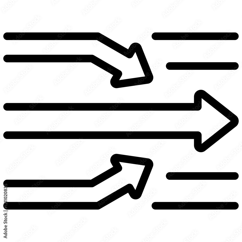 Poster streamlining processes outline icon