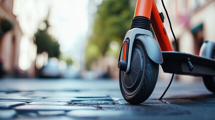 An innovative urban mobility showcase with electric scooters and smart city transportation solutions, Mobility style, photo of