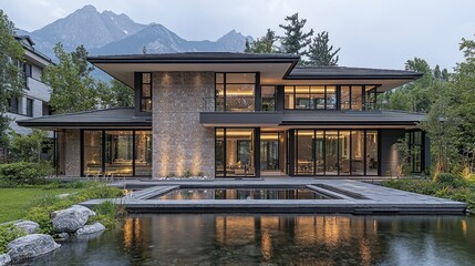 Modern Mountainside Mansion:Luxury Home Design with Stunning Views