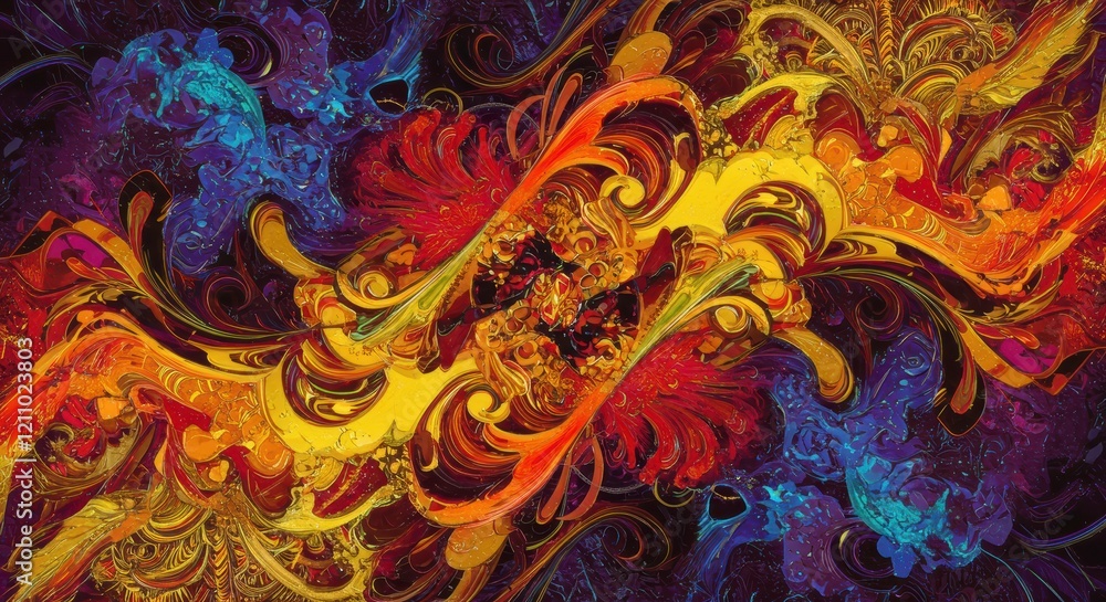 Aufkleber abstract swirls of color: a vibrant and dynamic abstract artwork featuring swirling patterns in rich