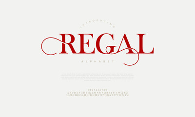 Ragal typography beauty fashion elegant minimalist serif italic fonts decorative wedding vintage retro logos. Minimal luxury font alphabet logo. Vector illustration