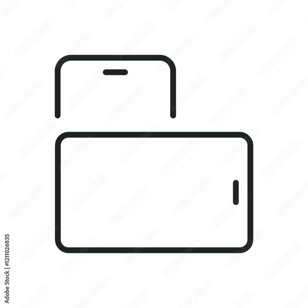 Poster smartphone responsive thin line icons. editable stroke and perfect pixel on transparent background