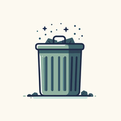 Illustration of Hygiene and Garbage Disposal Bin