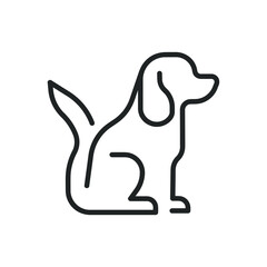 Dog thin line icons. Editable stroke and Perfect pixel on transparent background