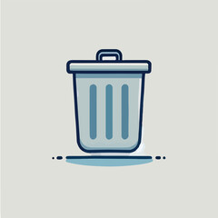 Simple Trash Can Illustration in flat design